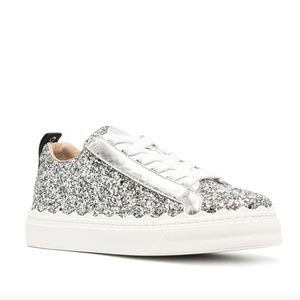 NIB Chloé Lauren glitter low-top sneakers 37